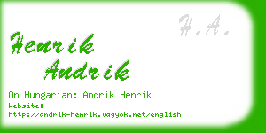henrik andrik business card